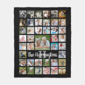 Familienaam Monogram 41 Foto Collage Aangepaste Kl Fleece Deken (Voorkant)