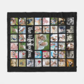 Familienaam Monogram 41 Foto Collage Aangepaste Kl Fleece Deken (Voorkant (Horizontaal))