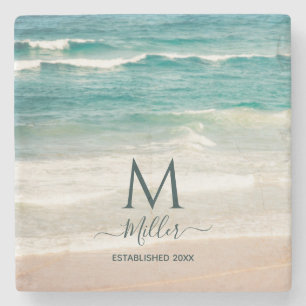 Familienaam Monogram Bloedgolven House Elegant St Stenen Onderzetter