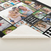 Familienaam Monogram Citaat Hart 20 Foto Collage Sherpa Deken (3/4)