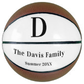 Familienaam monogram eenvoudige zomer basketbal (Voorkant)