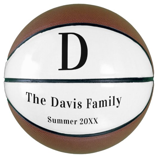 Familienaam monogram eenvoudige zomer basketbal (Voorkant)