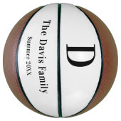 Familienaam monogram eenvoudige zomer basketbal (Verticaal)