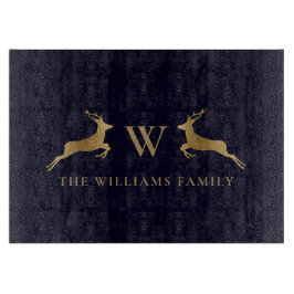 Familienaam Monogram Gouden Herten Keuken Marine Snijplank