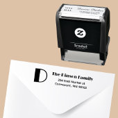 Familienaam Monogram Initiaal Retouradres Zelfinktende Stempel