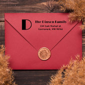 Familienaam Monogram Initiaal Retouradres Zelfinktende Stempel