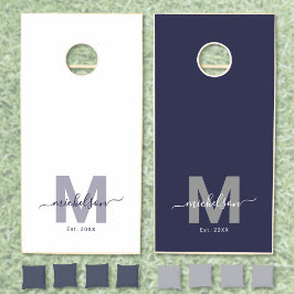 Familienaam Monogram Navy Blauwe