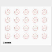 Familienaam Monogram Rode Hartensluitzegels Ronde Sticker (Vel)