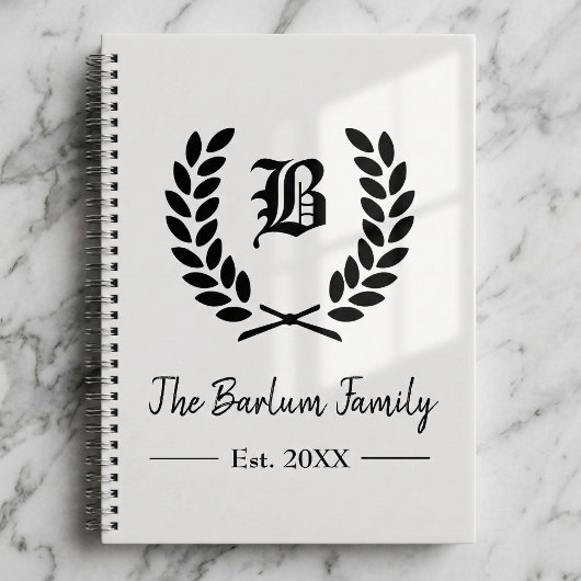 Familienaam Monogram Spiral Notebook Notitieboek