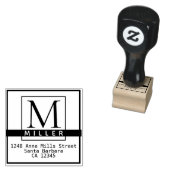 familienaam monogram terugkeeradres rubberstempel (Gestempeld)