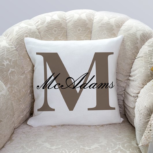 Familienaam Monogram | Worp Kussen