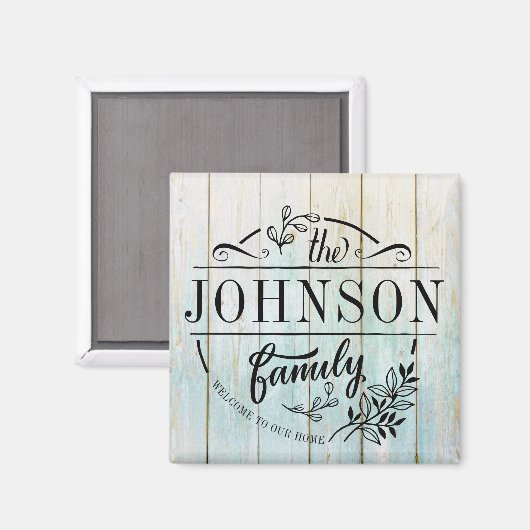 Familienaam Monogrammed Magnet (Voorkant / Achterkant)