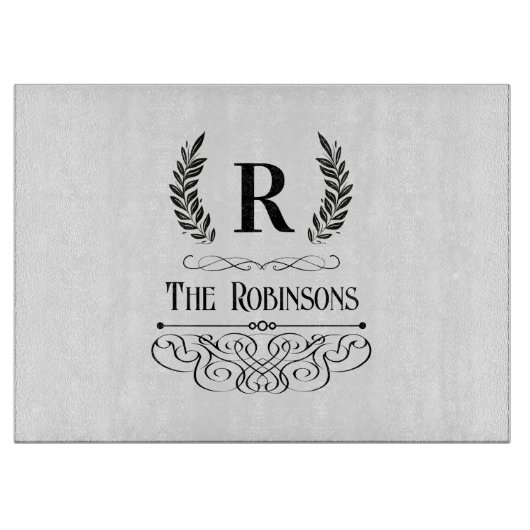  familienaam & monogrammen, eenvoudig aangepast snijplank (Voorkant)