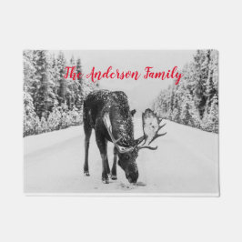Familienaam Moose in Snow Deurmat