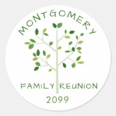 Familienaam Naam jaaroverzicht Ronde Sticker (Voorkant)