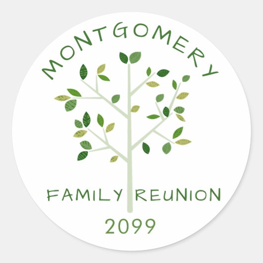 Familienaam Naam jaaroverzicht Ronde Sticker (Voorkant)