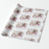 Familienaam Naam Script Patroon Vrolijk Kerstfeest Cadeaupapier (Uitgerold)