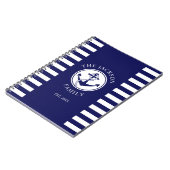 Familienaam Nautical Anchor Blue Stripes Pattern Notitieboek (Linkerzijde)
