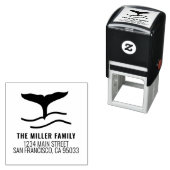 Familienaam Nautical Whale Tail Retouradres Zelfinktende Stempel (In situ)