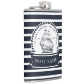 Familienaam Navy Blue Luxury Boat Heupfles (Rechts)