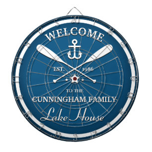 Familienaam Oars en Anchor Custom Blue Dartbord