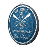 Familienaam | Oars en Anchor Custom Blue Dartbord (Voorkant Rechts)