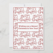 Familienaam of Bedrijfsnaam Nativiteit Vrolijk ker Feestdagenkaart (Achterkant)