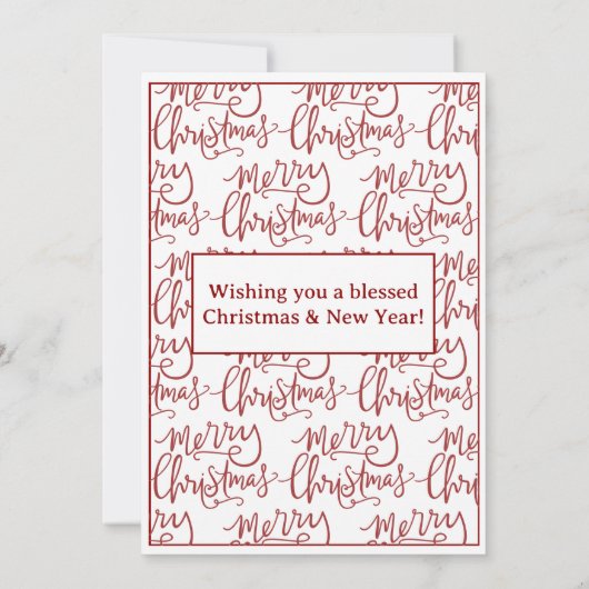 Familienaam of Bedrijfsnaam Nativiteit Vrolijk ker Feestdagenkaart (Achterkant)