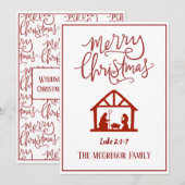 Familienaam of Bedrijfsnaam Nativiteit Vrolijk ker Feestdagenkaart (Voorkant / Achterkant)