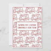 Familienaam of Bedrijfsnaam Nativiteit Vrolijk ker Feestdagenkaart (Achterkant)