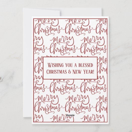 Familienaam of Bedrijfsnaam Nativiteit Vrolijk ker Feestdagenkaart (Achterkant)