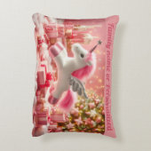 Familienaam of Gepersonaliseerde unicor Kerstmis Accent Kussen (Achterkant (Verticaal))