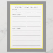 Familienaam + Ontvangers | Eenvoudig grijs geel en