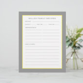 Familienaam + Ontvangers | Eenvoudig grijs geel en (Staand voorkant)