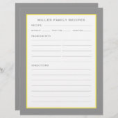 Familienaam + Ontvangers | Eenvoudig grijs geel en (Voorkant / Achterkant)