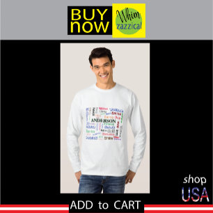 Familienaam ♠️ oogverblindend Word Cloud Shirt