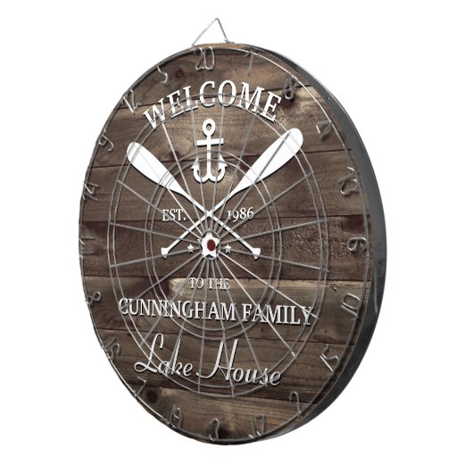 Familienaam | Oorzaken en Aangepaste anker Dartbord (Voorkant Rechts)