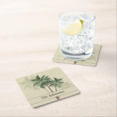 Familienaam op  palmbomen kartonnen onderzetters (Insitu)