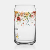 Familienaam op Rode Gouden Pioenrozen Bloemendrupp Blikvorm Glas (Links)