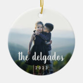 Familienaam Overlay | Foto Keramisch Ornament (Voorkant)