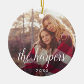 Familienaam Overlay | Foto Keramisch Ornament (Voorkant)
