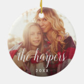 Familienaam Overlay | Foto Keramisch Ornament (Achterkant)