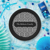 Familienaam Partij Borden Hexagon Pattern Papieren Bordje (Feest)