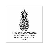Familienaam Pineappel Return Address Zelfinktende Stempel (Design)