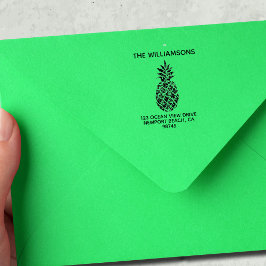 Familienaam Pineappel Return Address Zelfinktende Stempel
