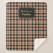 Familienaam Plaid Sherpa Blanket Deken (Voorkant)