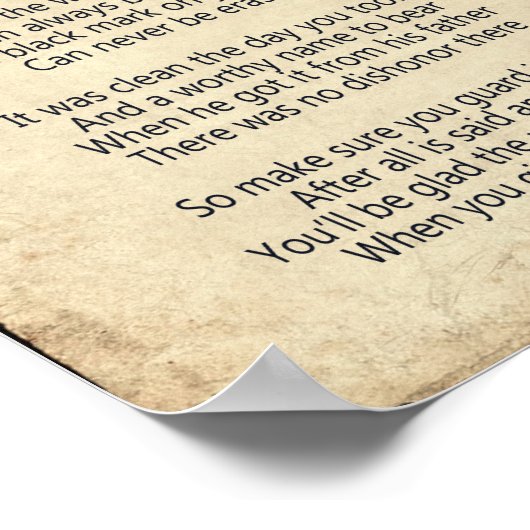 Familienaam Poem Poster (Hoek)