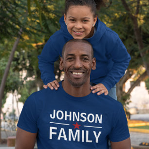 familienaam politieke banner stijl donker t-shirt