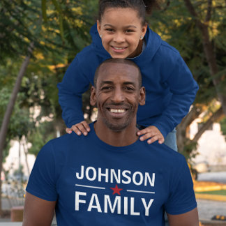 familienaam politieke banner stijl donker t-shirt