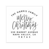 Familienaam, prettig kerstfeest- en retouradres  zelfinktende stempel (Design)
